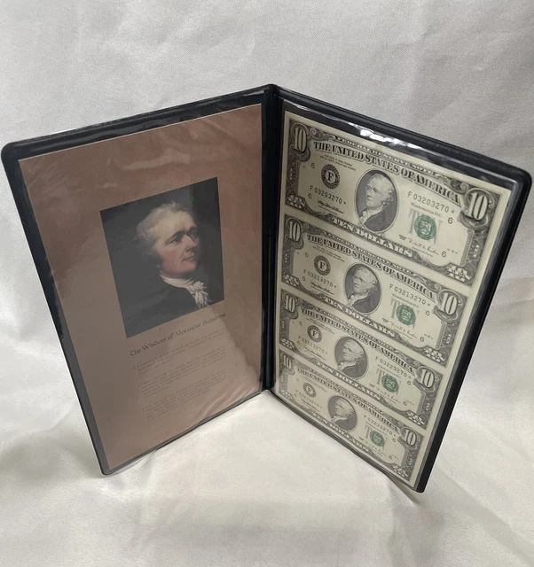 Uncut $10 Ten Dollar US Fed Res *STAR* Notes - 1995 Series - Sequential Serial #