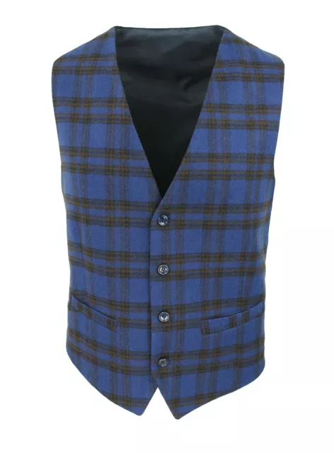 Gilet panciotto uomo Class Blu quadri Galles smanicato cardigan elegante in lana