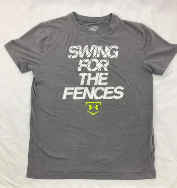 Under Armour Swing For The Fences Short Sleeve Tee Youth Medium Baseball Sports