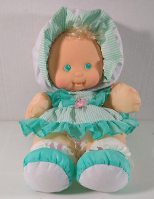 Fisher Price Puffalump Kid Teal Aqua Doll Plush Vintage 1991 original outfit vtg