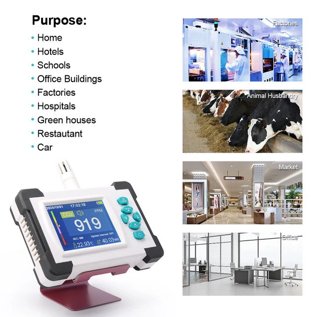 CO2 GAS CARBON Dioxide Detector Data Logger NDIR Sensor PPM Air Quality