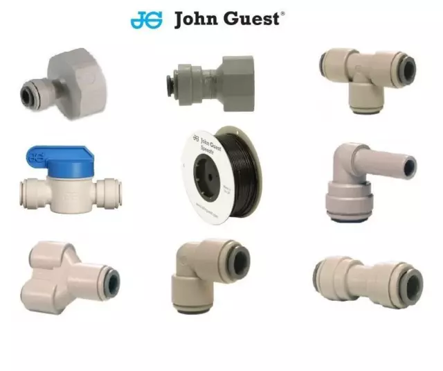 John Guest 1/4" Water Filter Push Fit Tap Connectors Filter BLACK Pipe Tubing