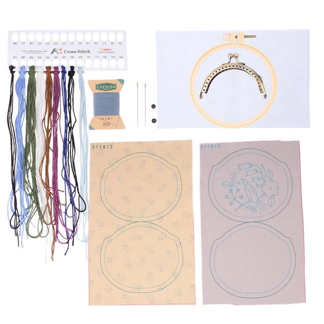 Stoff Stickerei DIY Handgemachtes Materialpaket Fräulein Kreuzen