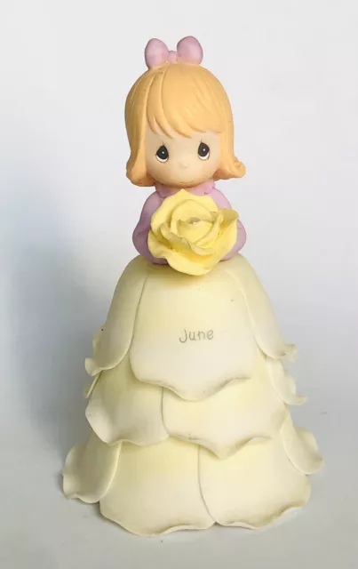 Precious Moments 2000 Porcelain Monthly Flower Girl June Bell Figural 3.5"