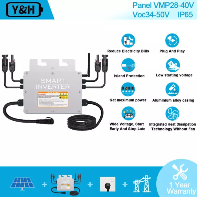 300W 600W 700W Solar Grid Tie Micro Inverter MPPT DC26-46V to AC230V CE/VDE