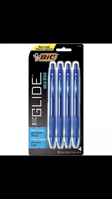 BIC VLGBP41-Blu Velocity Bold Retractable Ball Pen Bold Point 1.6mm Blue 4-Count