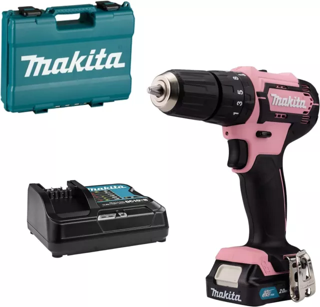 Makita Trapano Avvitatore A Percussione A Batteria 12 V Rosa Con Valigetta Per I