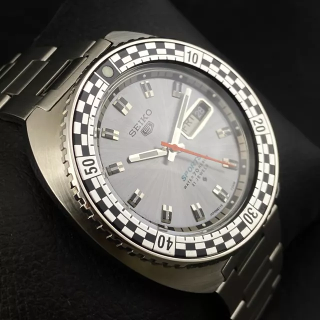 Vintage SEIKO 5 RALLY DIVER 6119-7173 Automatic Men's Wrist Watch SS05