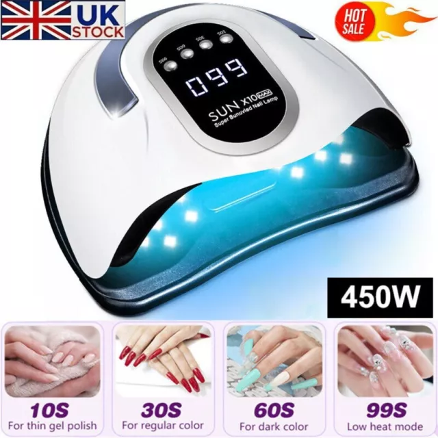 450W Nail Lamp 45 Led Uv Tool Professional Polish Dryer,Gel Acrylic Curing Light