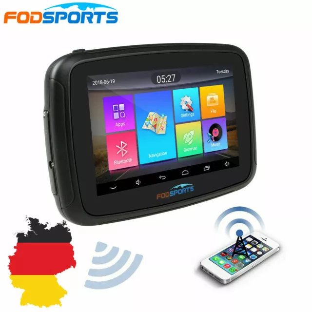 Motorrad Navi Navigationsgerät Android 6.0 GPS 5" Zoll Auto Urlaub Biketour 16GB