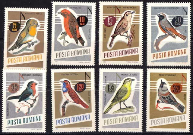 Romania 1966 Song Birds Complete Set of Stamps MNH