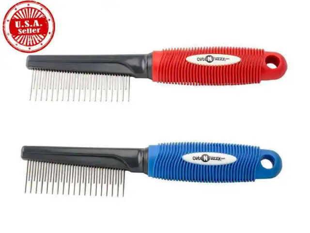 Ultimate Pet Shedding Comb for Dogs or Cats Red or Blue Dematting Grooming Tool