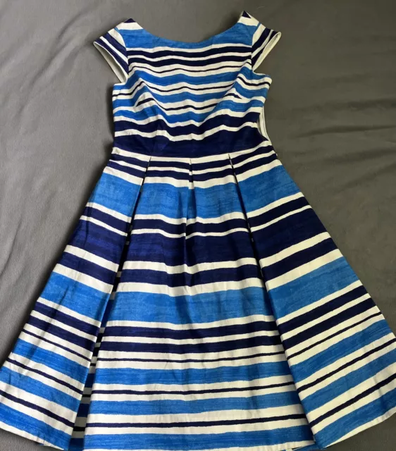 KATE SPADE NEW York Mariella Blue Stripped Cocktail Dress Sz 4 $42.00 ...