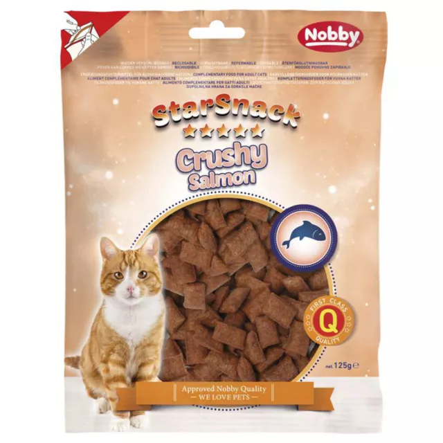 Nobby Starsnack Crushy Salmon (Saumon) 125 G, Snack pour Chats, Neuf