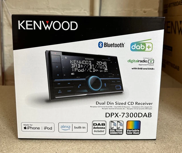 KENWOOD CD/MP3 DOUBLE DIN Car Stereo DAB Radio Bluetooth USB DPX