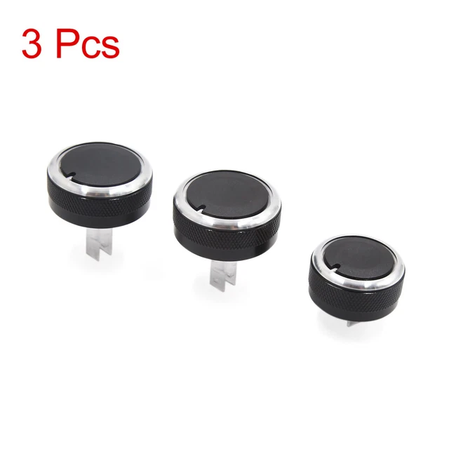 3Pcs Black Air Condition Heater Panel Control Switch Knob for Nissan Livina