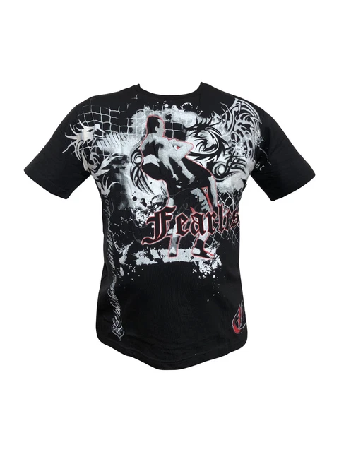 Men's MMA Printed T-Shirt Martial Arts Combat Cage Fight Fearless 100% Cotton 2