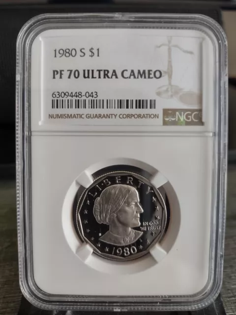 1980 S Proof Susan B. Anthony Dollar Ngc Pf-70 Ultra Cameo Brown Label L@@K!!!