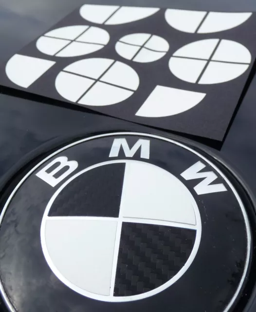 ADESIVI CARBONIO EMBLEMA ANGOLI DECORAZIONE NERO per BMW MADE in GERMANY  01-05 EUR 9,95 - PicClick IT