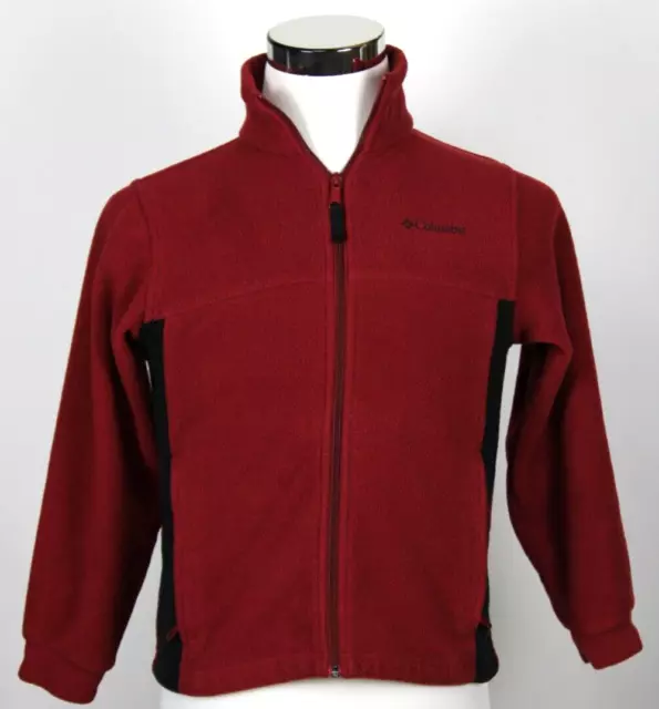 Columbia Boy's Youth Full Zip Fleece Jacket Size 10/12 Red