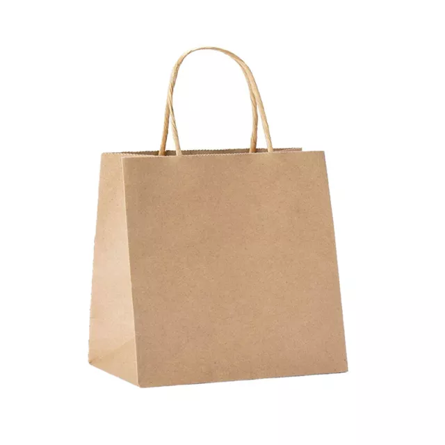 Bulk 50 Kraft Paper Gift Bags with Handles Shopping Craft Brown Bag Shopping Bag