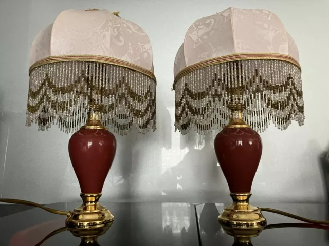 2 Petites lampes de chevet vintage en albâtre