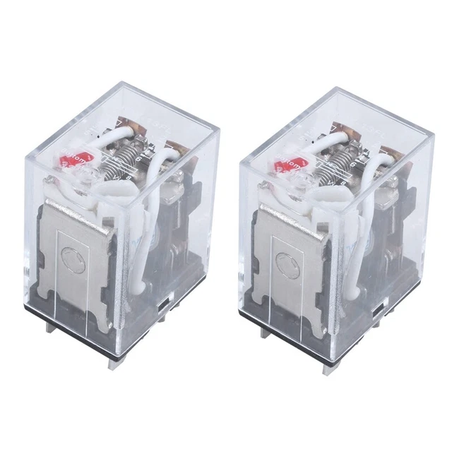 2X Bobina JQX-13F LY2 AC 24V 8 pin DPDT LED Rosso Relè Elettromagnetico Y8P8