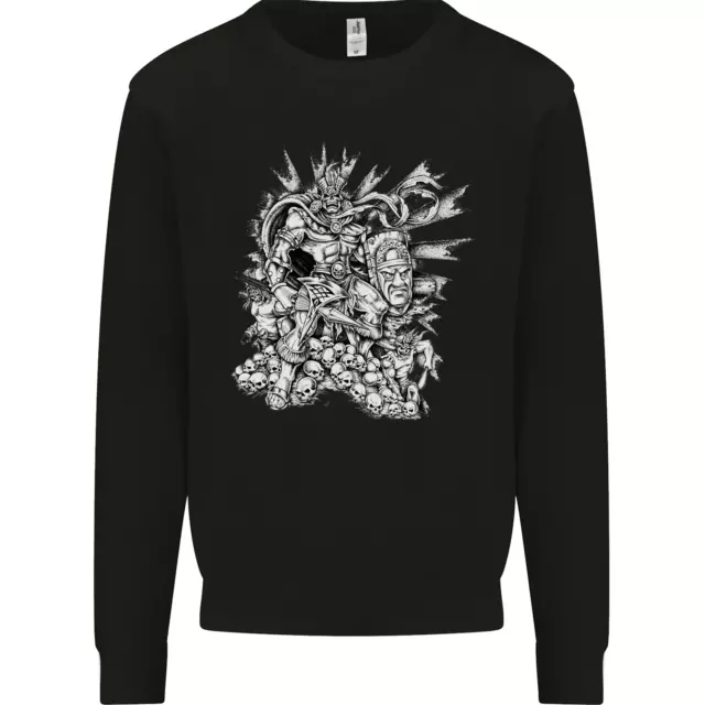 Inca Warrior Skull Gym Martial Arts MMA Axe Mens Sweatshirt Jumper