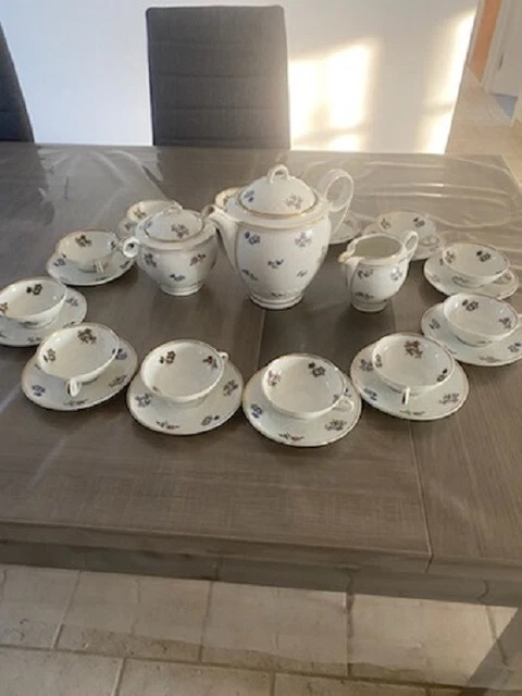 Jouet Ancien Dinette Service a Café En Porcelaine Decor Enfants Annees
