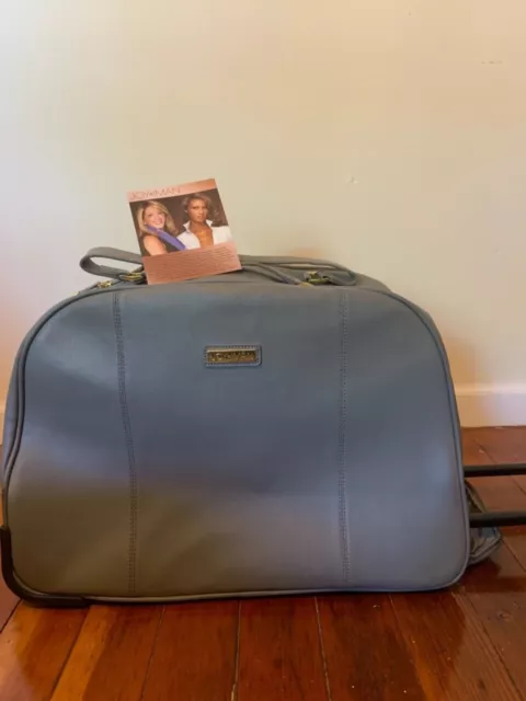 Joy & Iman Genuine Leather Wheeled Duffle Luggage Bag FREE US SHIPPING