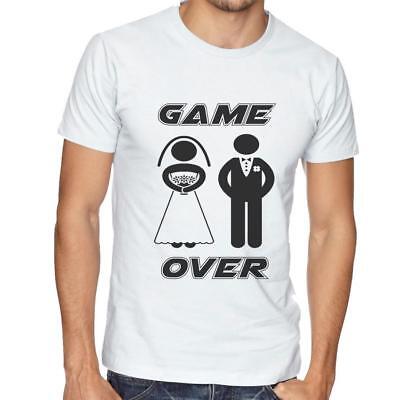 Game Over Matrimonio T-Shirt Divertente Regalo Per Fidanzamento Parte Marito