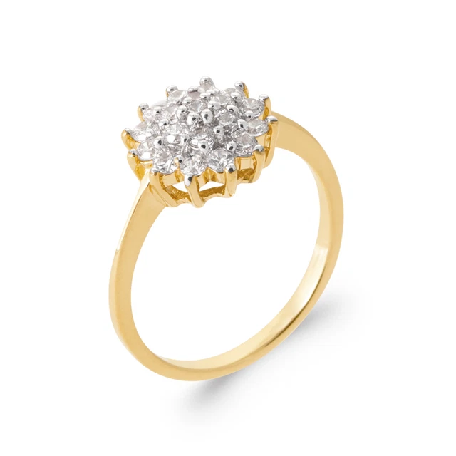 Bague Ancienne Marquise Plaqué Or Avec Zirconium - Taille 55, Occasion, Style Vintage