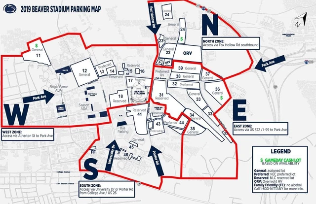 9/23 2023 Nittany lion Football Game PSU Penn State / Iowa Parking Pass lot 34