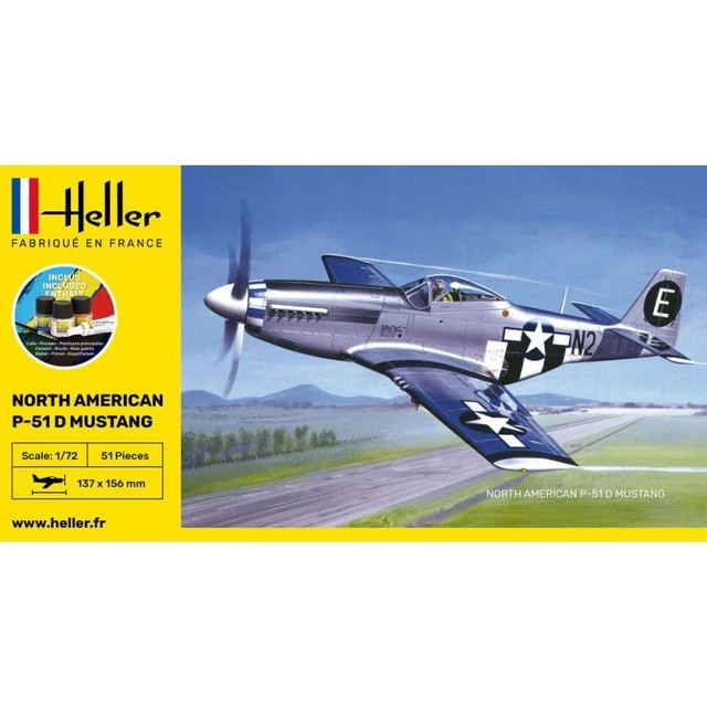Maquette D'avion North American P-51 Mustang - Modèle Réduit à Monter Ou à Exposer - Occasion