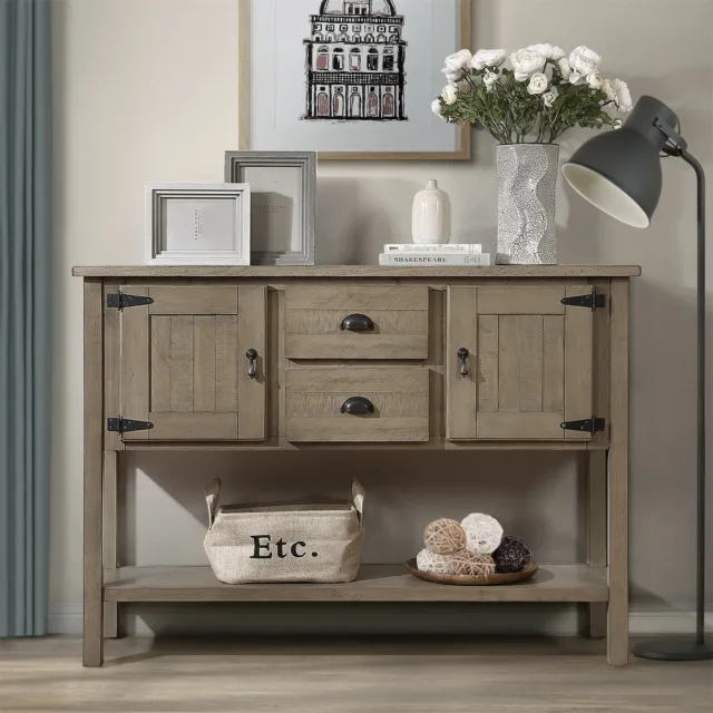 48 Inch Sideboard Storage Dining Buffet Cabinet Console Table with Shelf