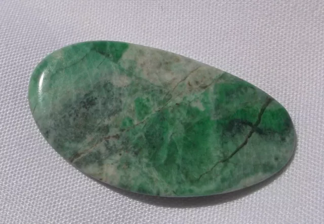 Grand Cabochon Réparé Jadeite Vert Pomme A Grade 65,8 Carats - 13 Grammes Burmo 2