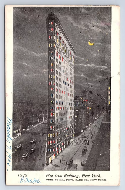 Postcard Hold-To-Light Flat Iron Building New York City NY c.1906 SEE VIDEO HTL