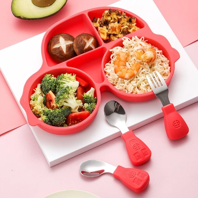 Bandeja de almacenamiento de platos de fruta bandeja de alimentos plato de silicona plato de succión para niños