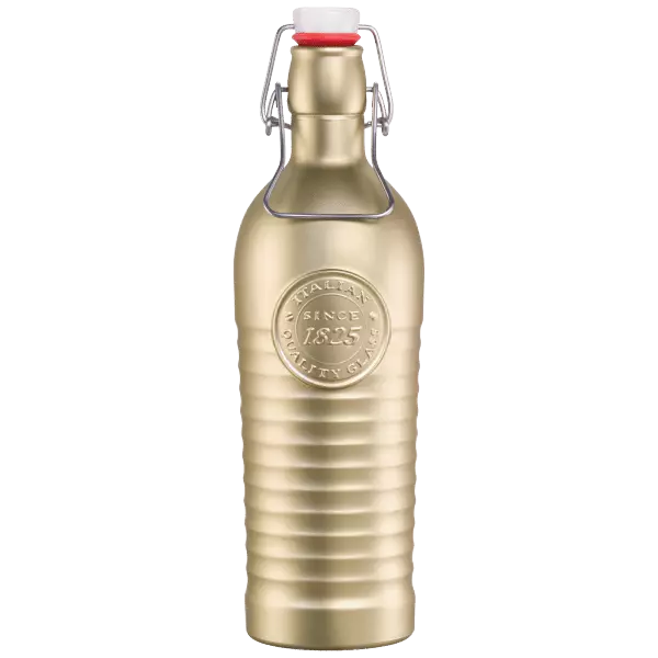 Luigi Bormioli Officina 1825 Metallic Gold 1.2-Litre Bottle With Clip Lid New