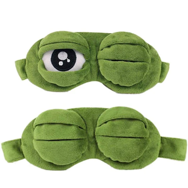 2X Frosch Augenmaske Blackout Brille, Plüsch Schlafmasken für Erwachsene Kinder 2