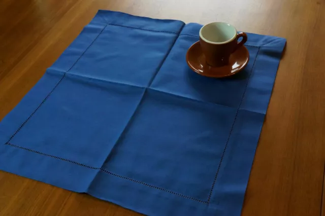 Halbleinen Tischdecke Jeansblau 50 x 50 Gastronomie Home Deko Tischwäsche OVP 13