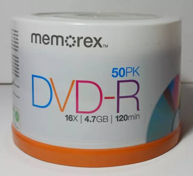 Memorex 50 Pack DVD+R 16X Blank 4.7GB 120 Min Recordable - New/Sealed