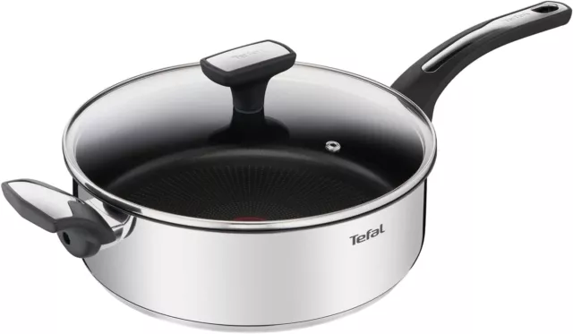 Tefal Emotion Non Stick Stainless Steel 26 cm Induction Sauté Pan with Lid