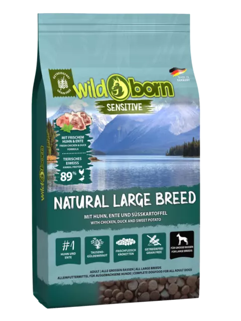 Wildborn Natural Large Breed 12 kg - getreidefreies Hundefutter für gr. Rassen