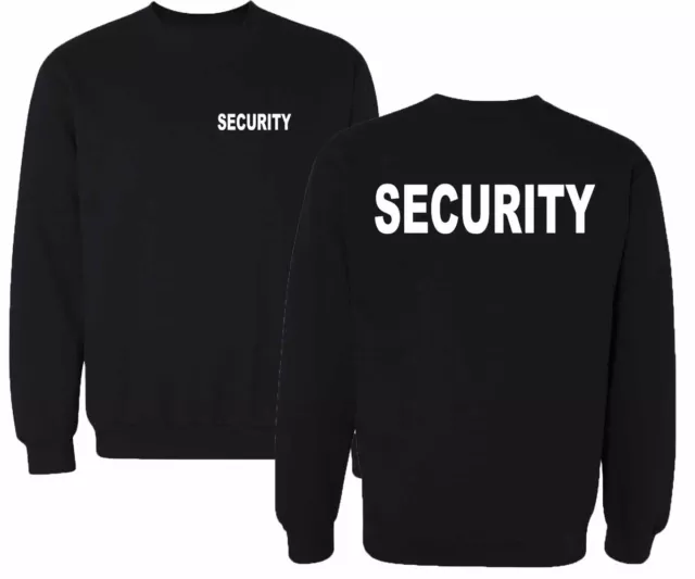 SECURITY  Sweatshirt Pullover schwarz Druck weiß oder silber reflektierend  SE1