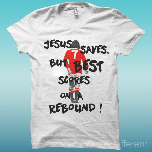 T-Shirt " Frase George Best Segna " Bianco The Happiness Is Have My T-Shirt New