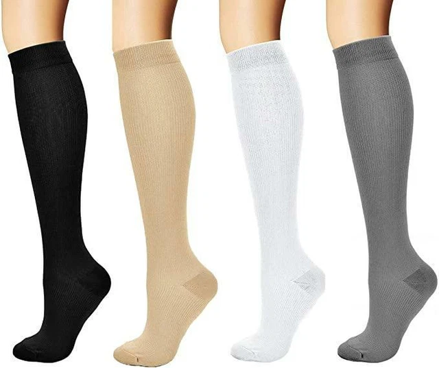 4 pares de medias de compresión medias de trombosis calcetines de compresión medias de apoyo