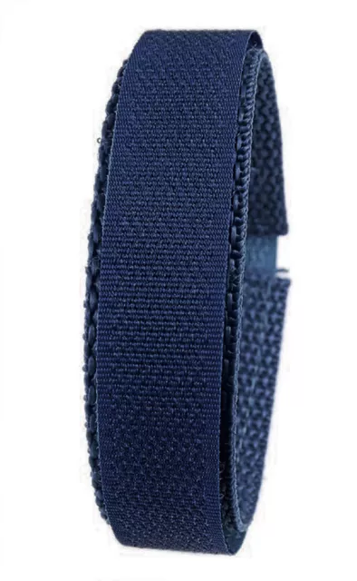 Minott Bracelet de Montre Ruban Textile Fermeture Scratch Bleu Foncé 20mm 24510