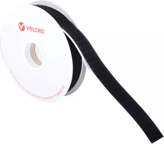 24 Velcro® Squares Sticky Pads Stick On Fasteners Hook and Loop 25mm  Black/White