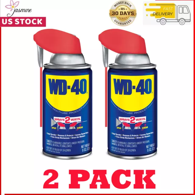 2PK WD-40 spray bottle Original Formula Multi-Purpose Lubricant Smart Straw 8 oz
